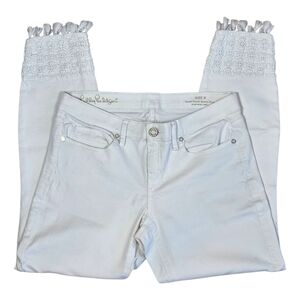 Lilly Pulitzer South Ocean Skinny Crop Pant With Tassles